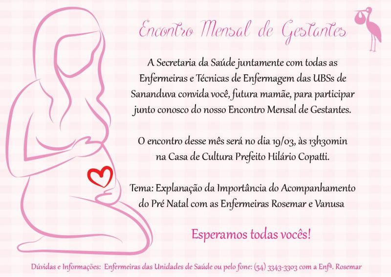 ENCONTRO MENSAL DE GESTANTES ENCONTRO MENSAL DE GESTANTES